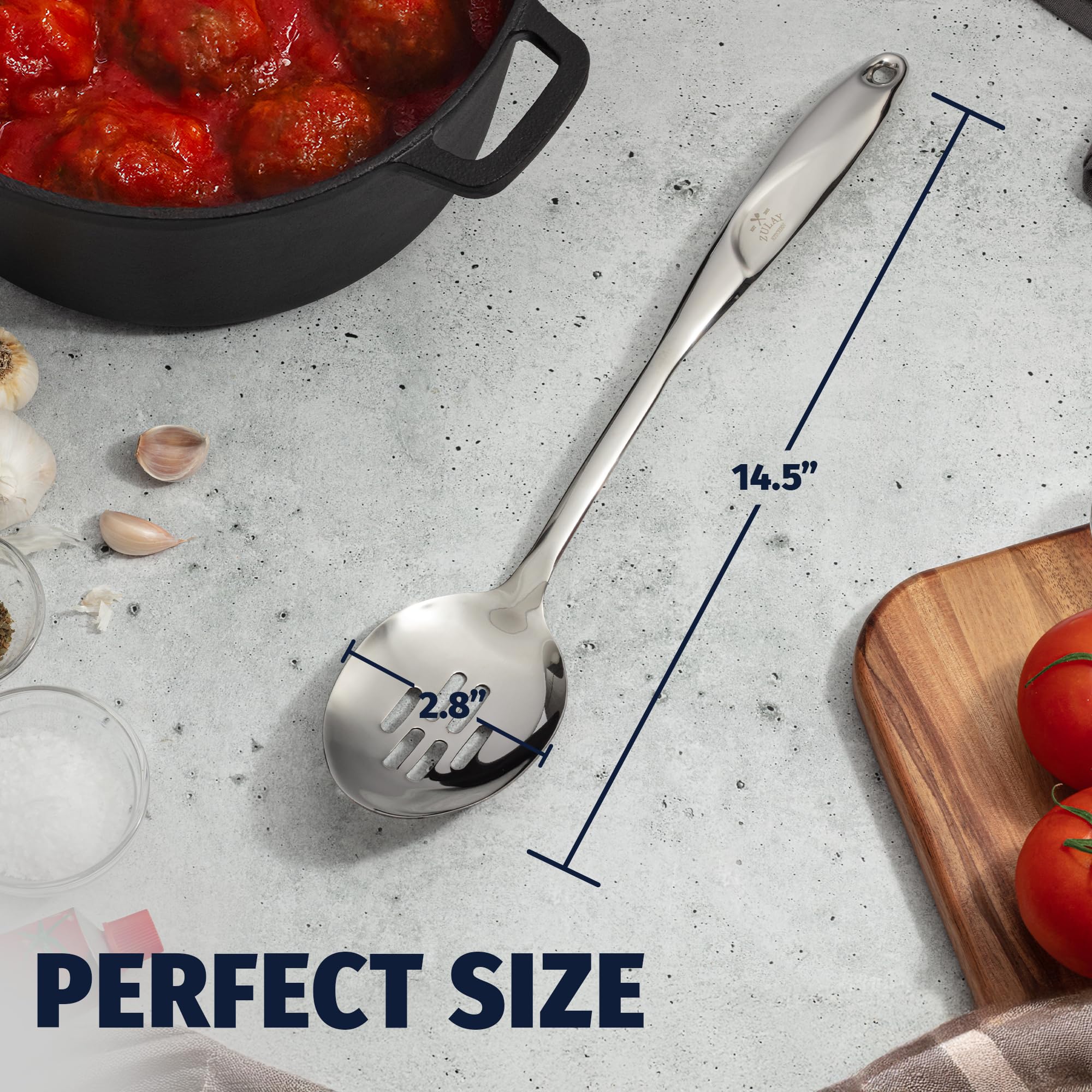 Amazon.com: Zulay Kitchen Stainless Steel Slotted Spoon - 15